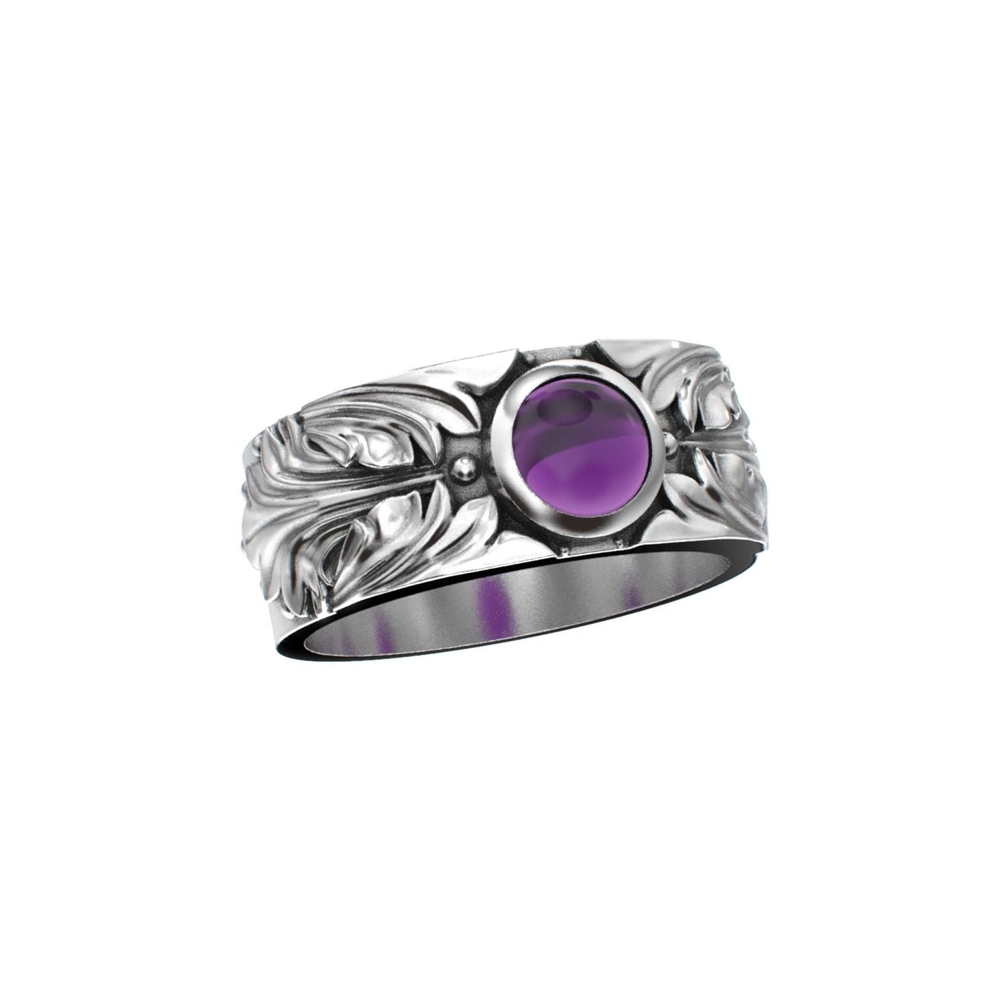 Court Filigree Ring - Amethyst - 925 Silver - BeckonJewel