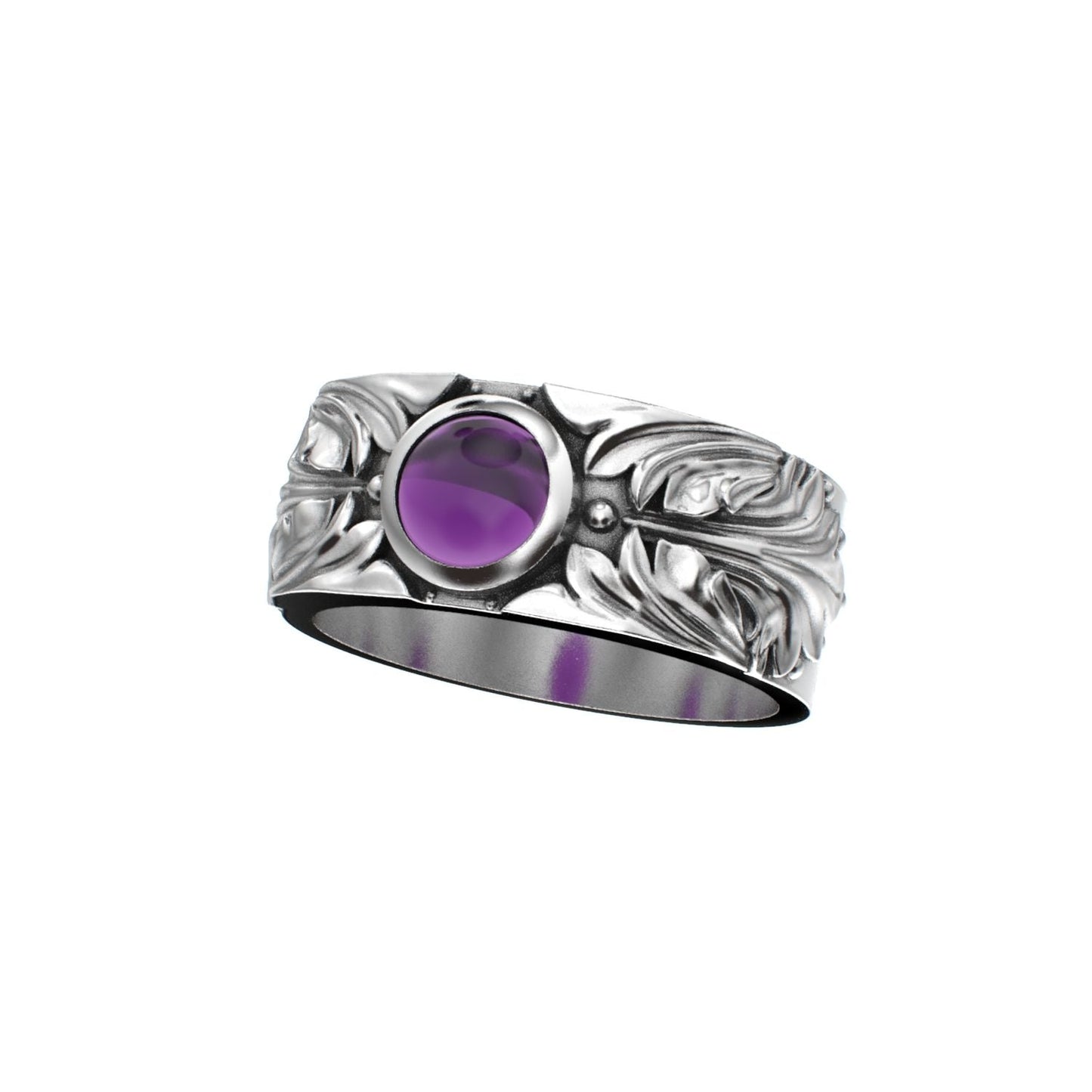 Court Filigree Ring - Amethyst - 925 Silver - BeckonJewel