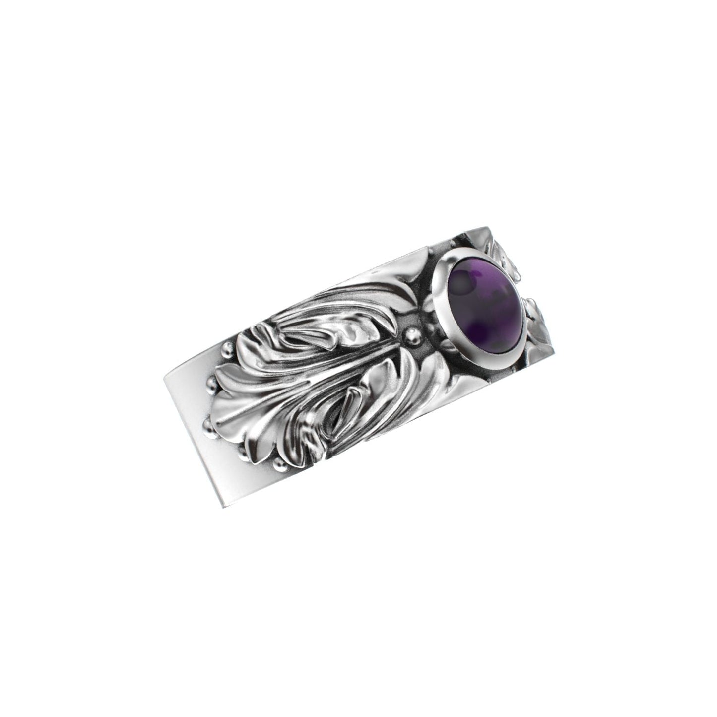 Court Filigree Ring - Amethyst - 925 Silver - BeckonJewel