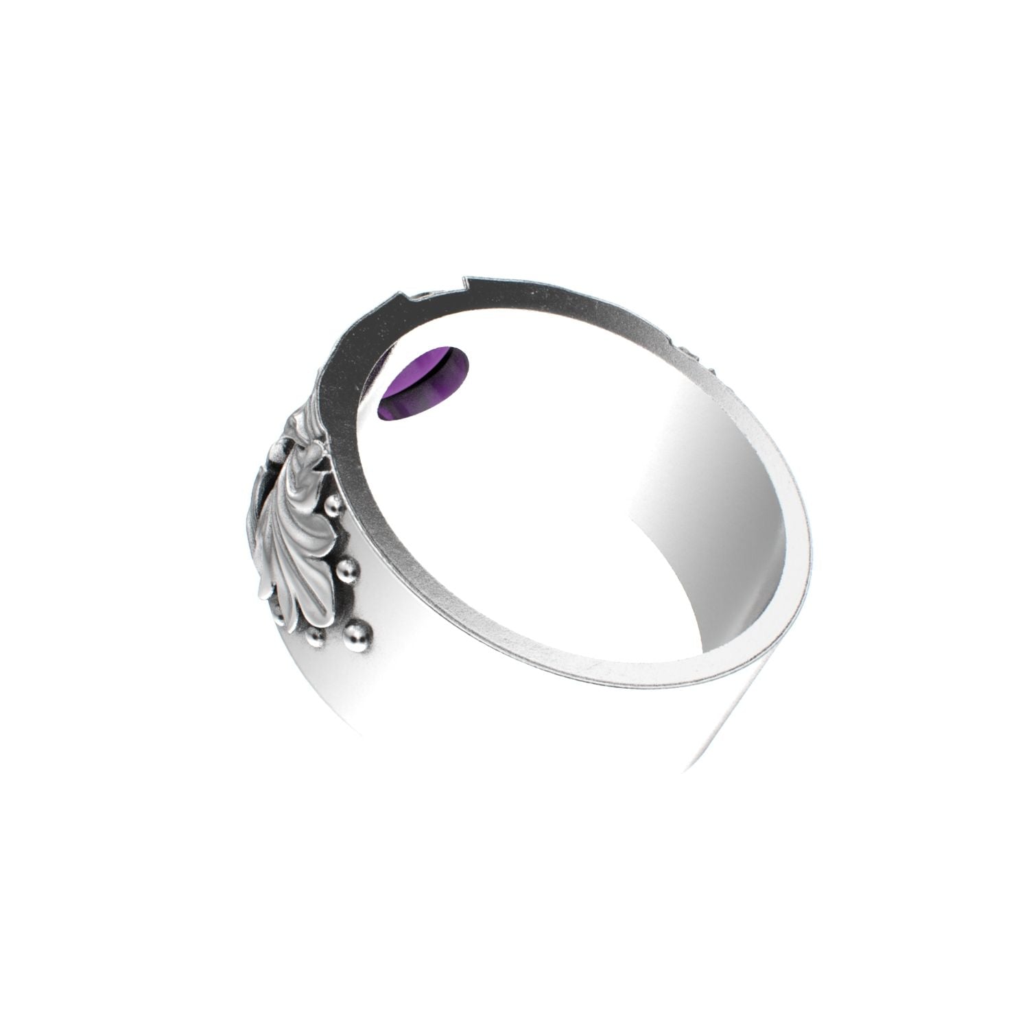 Court Filigree Ring - Amethyst - 925 Silver - BeckonJewel