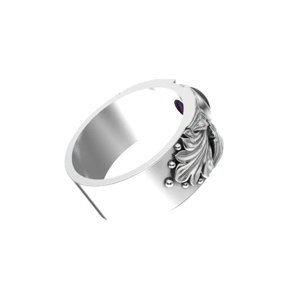 Court Filigree Ring - Amethyst - 925 Silver - BeckonJewel