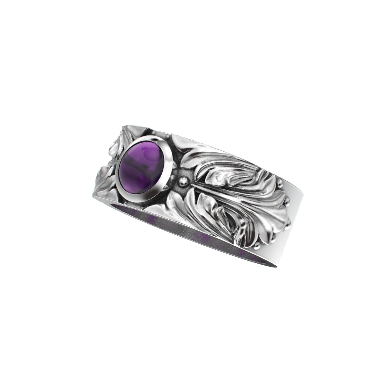 Court Filigree Ring - Amethyst - 925 Silver - BeckonJewel