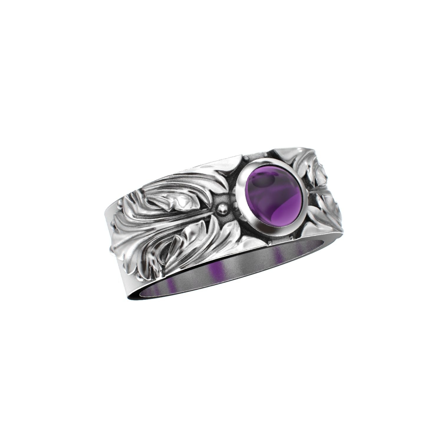 Court Filigree Ring - Amethyst - 925 Silver - BeckonJewel