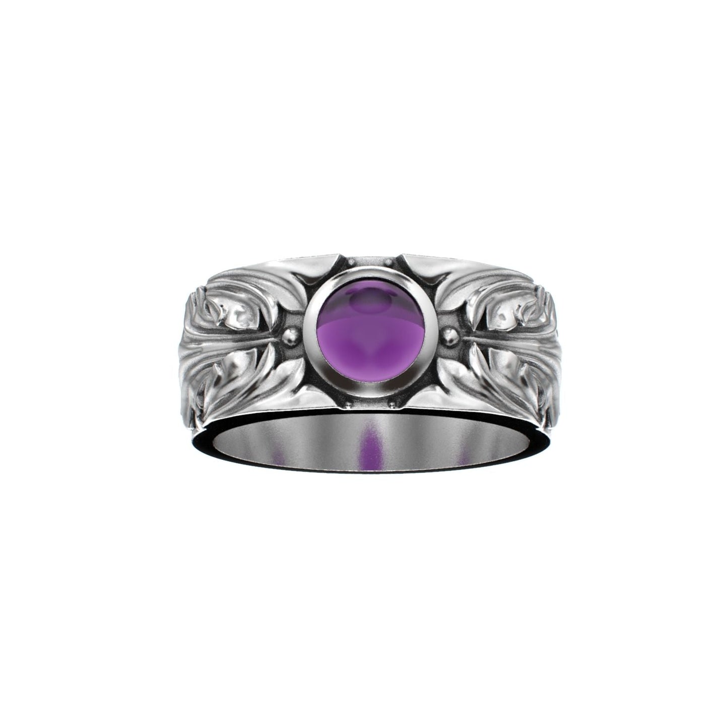 Court Filigree Ring - Amethyst - 925 Silver - BeckonJewel