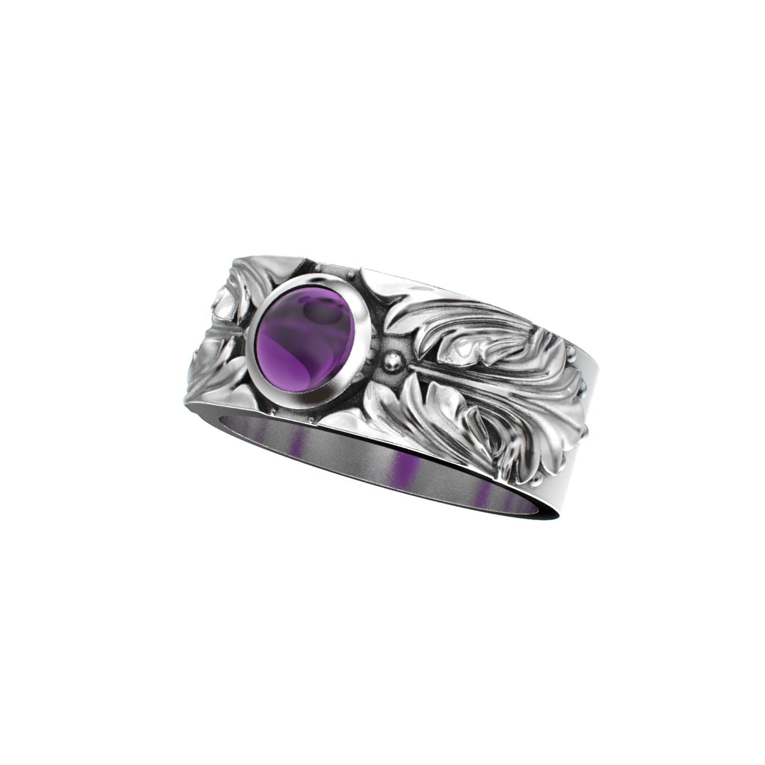 Court Filigree Ring - Amethyst - 925 Silver - BeckonJewel