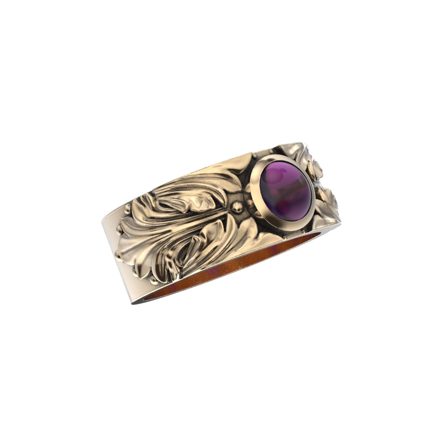 Court Filigree Ring - Amethyst - 9ct Gold - BeckonJewel