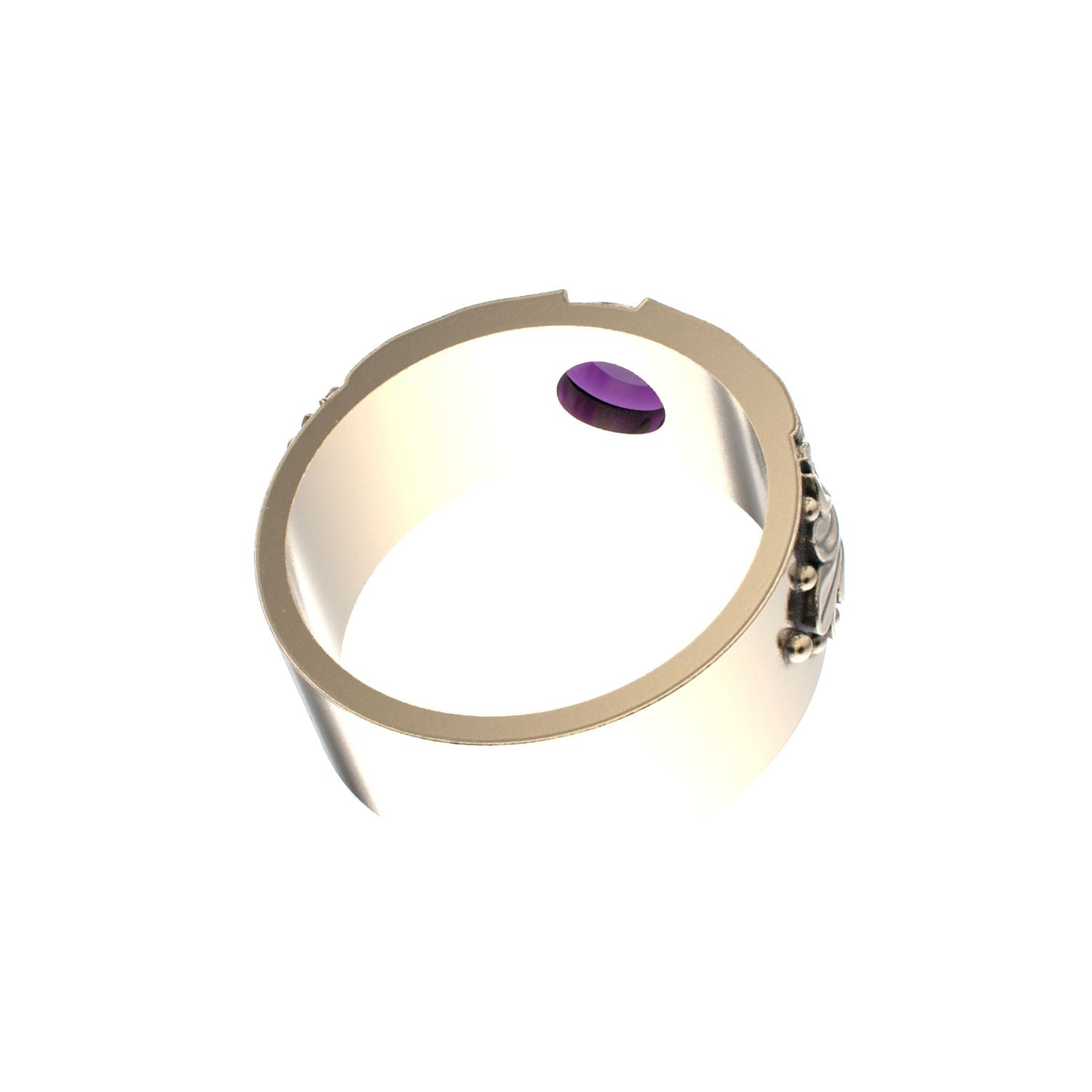 Court Filigree Ring - Amethyst - 9ct Gold - BeckonJewel