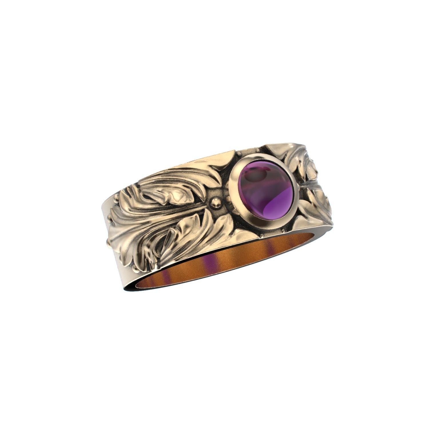 Court Filigree Ring - Amethyst - 9ct Gold - BeckonJewel