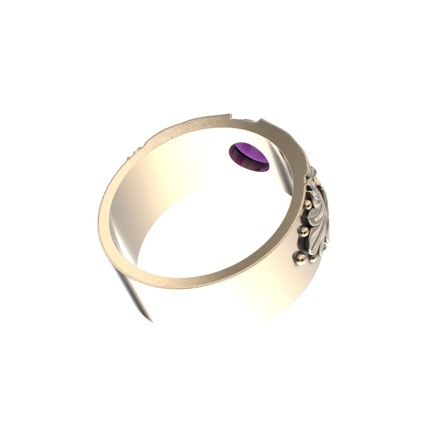 Court Filigree Ring - Amethyst - 9ct Gold - BeckonJewel