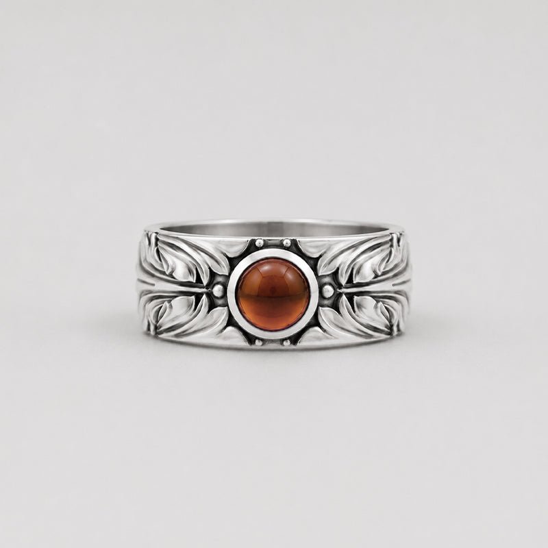 Court Filigree Ring – Citrine Cabochon | Sterling Silver - BeckonJewel