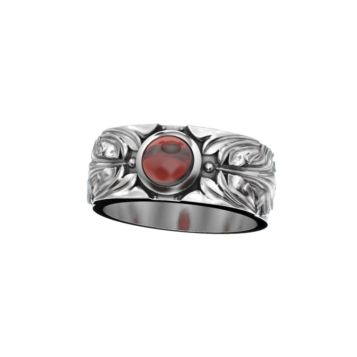 Court Filigree Ring - Garnet - 925 Silver - BeckonJewel