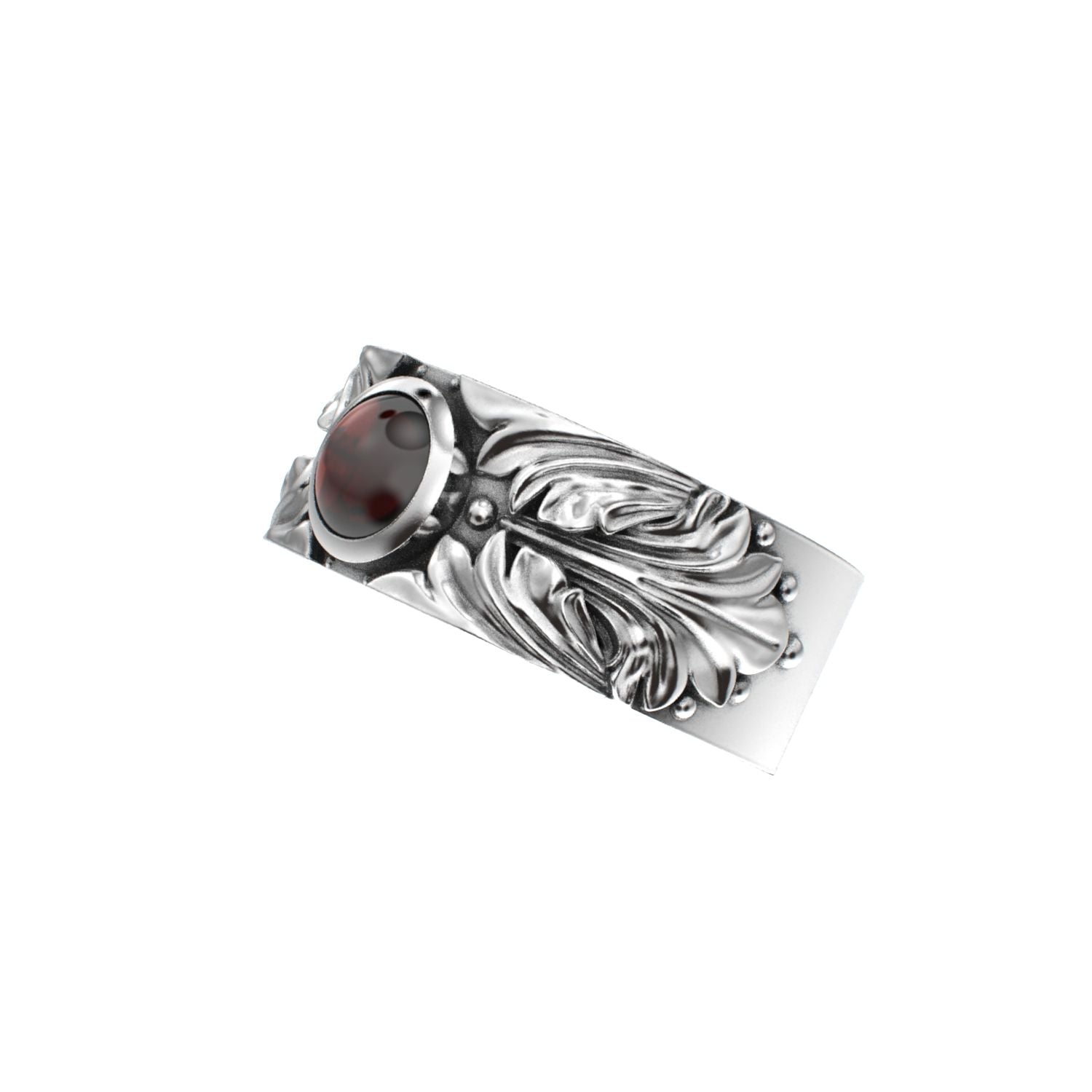 Court Filigree Ring - Garnet - 925 Silver - BeckonJewel