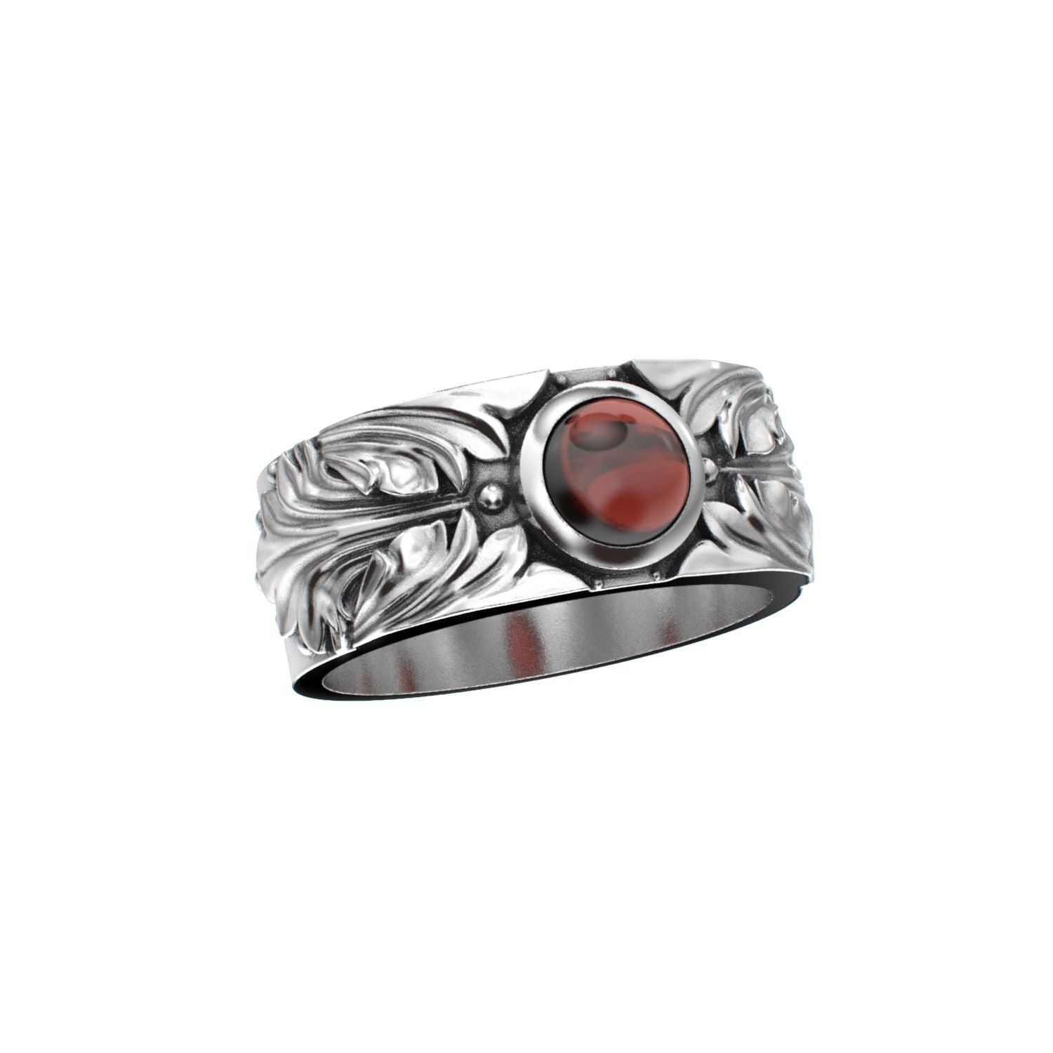 Court Filigree Ring - Garnet - 925 Silver - BeckonJewel