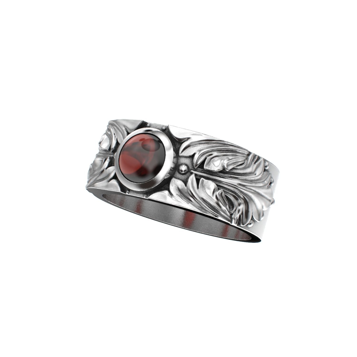 Court Filigree Ring - Garnet - 925 Silver - BeckonJewel