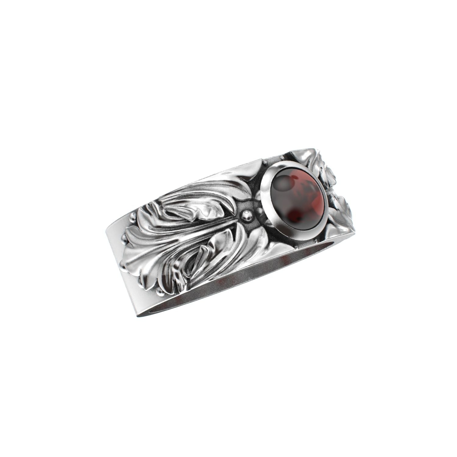 Court Filigree Ring - Garnet - 925 Silver - BeckonJewel