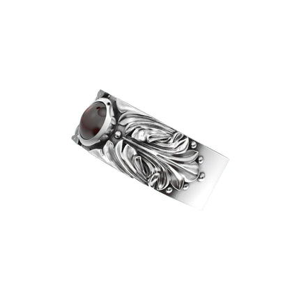 Court Filigree Ring - Garnet - 925 Silver - BeckonJewel