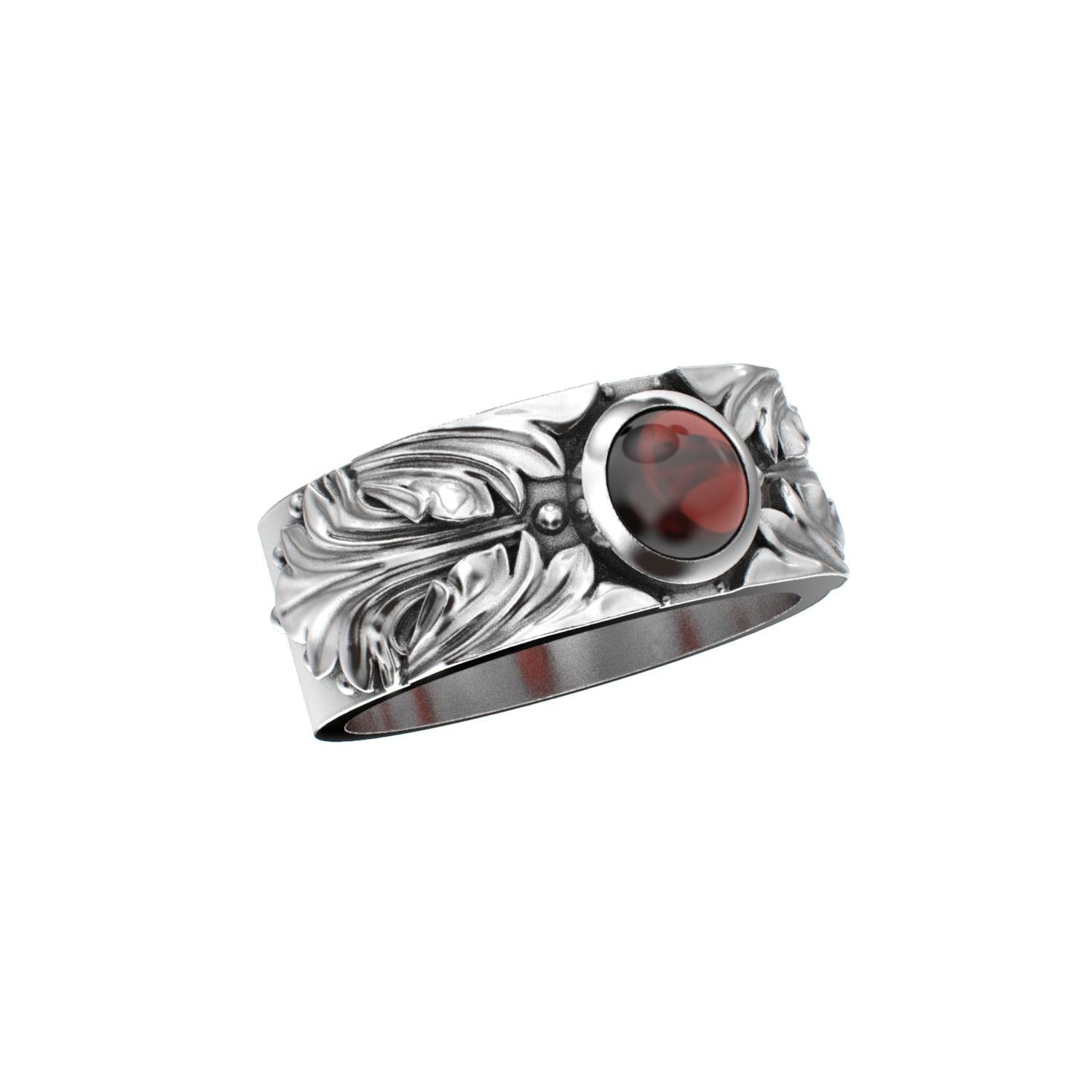 Court Filigree Ring - Garnet - 925 Silver - BeckonJewel