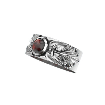 Court Filigree Ring - Garnet - 925 Silver - BeckonJewel