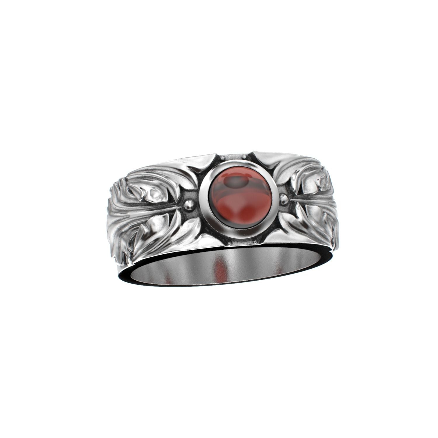 Court Filigree Ring - Garnet - 925 Silver - BeckonJewel