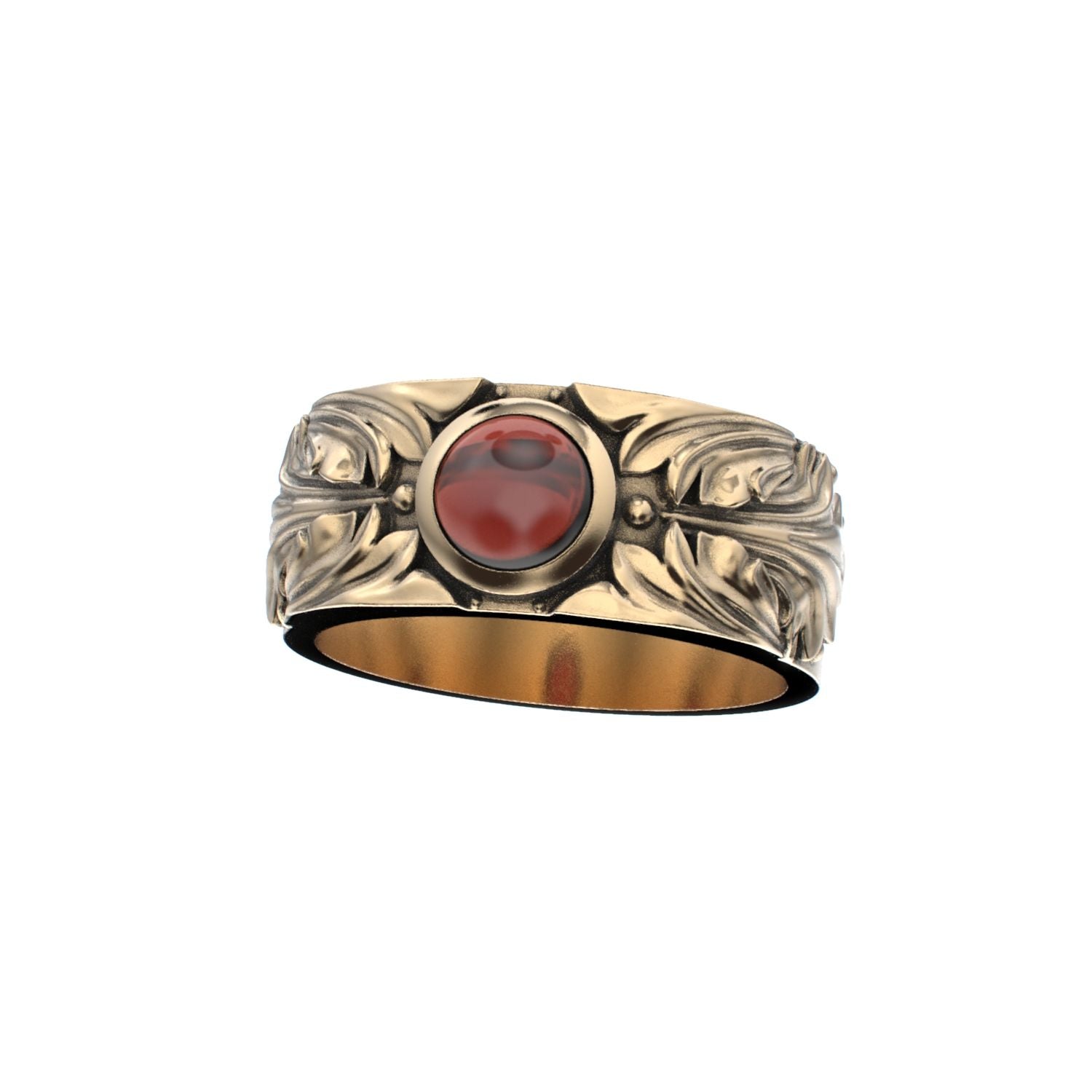 Court Filigree Ring - Garnet - 9ct Gold - BeckonJewel