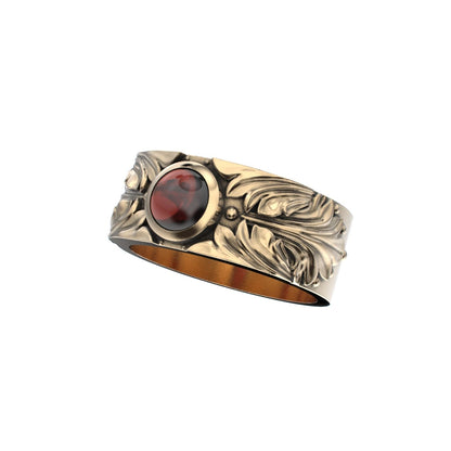 Court Filigree Ring - Garnet - 9ct Gold - BeckonJewel