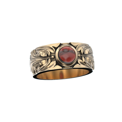 Court Filigree Ring - Garnet - 9ct Gold - BeckonJewel