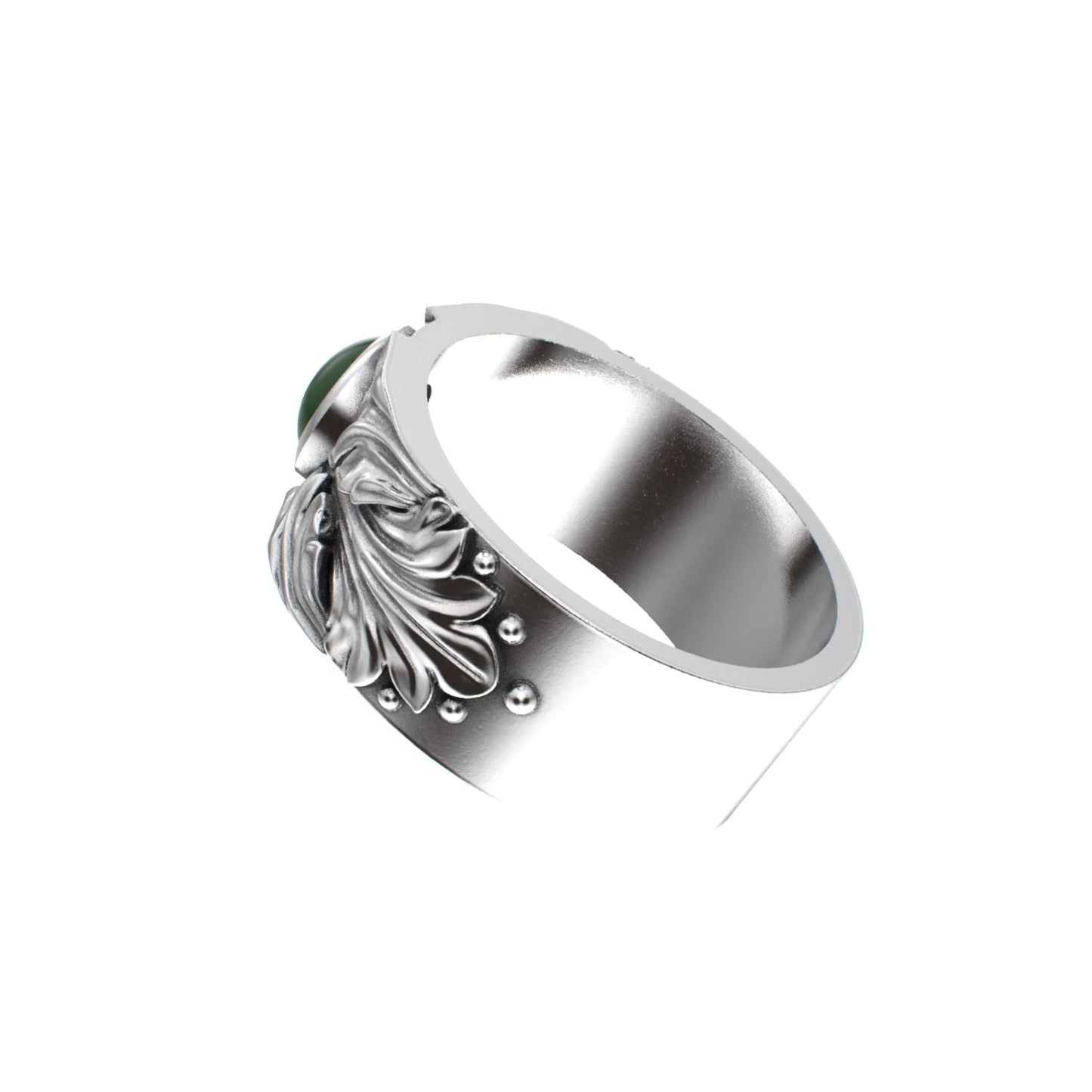 Court Filigree Ring - Jade - 925 Silver - BeckonJewel