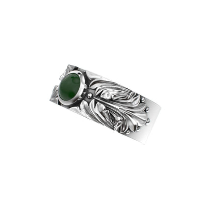 Court Filigree Ring - Jade - 925 Silver - BeckonJewel