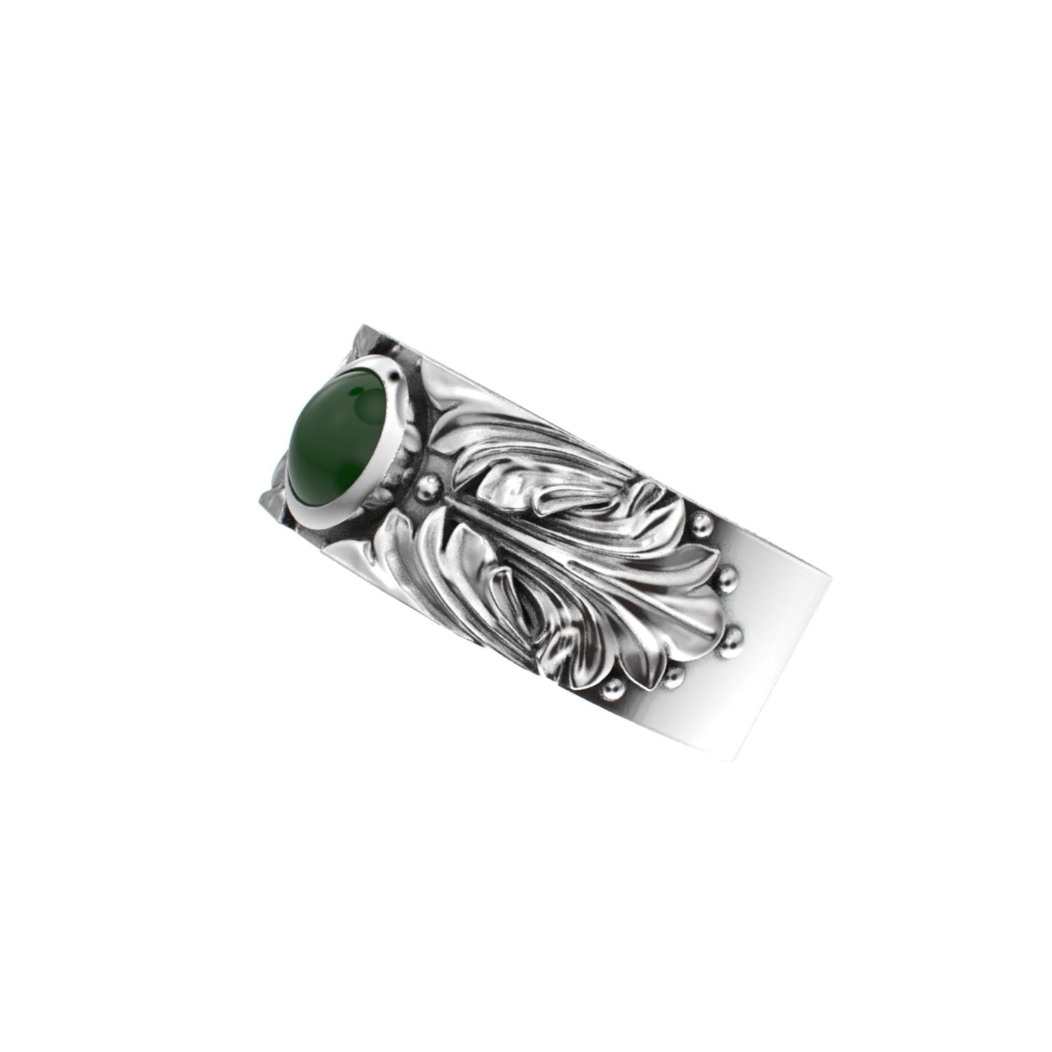 Court Filigree Ring - Jade - 925 Silver - BeckonJewel