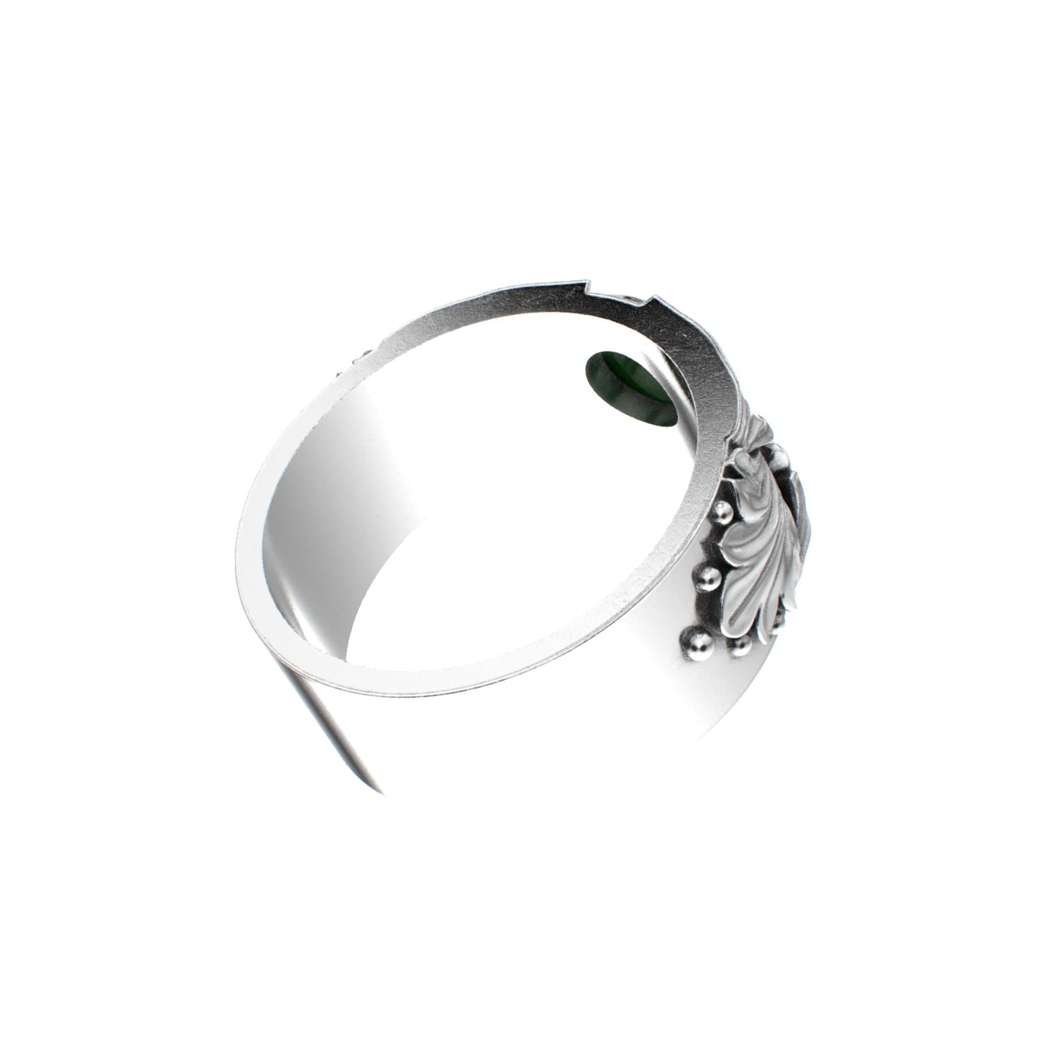 Court Filigree Ring - Jade - 925 Silver - BeckonJewel