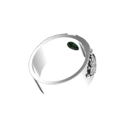 Court Filigree Ring - Jade - 925 Silver - BeckonJewel