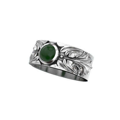 Court Filigree Ring - Jade - 925 Silver - BeckonJewel