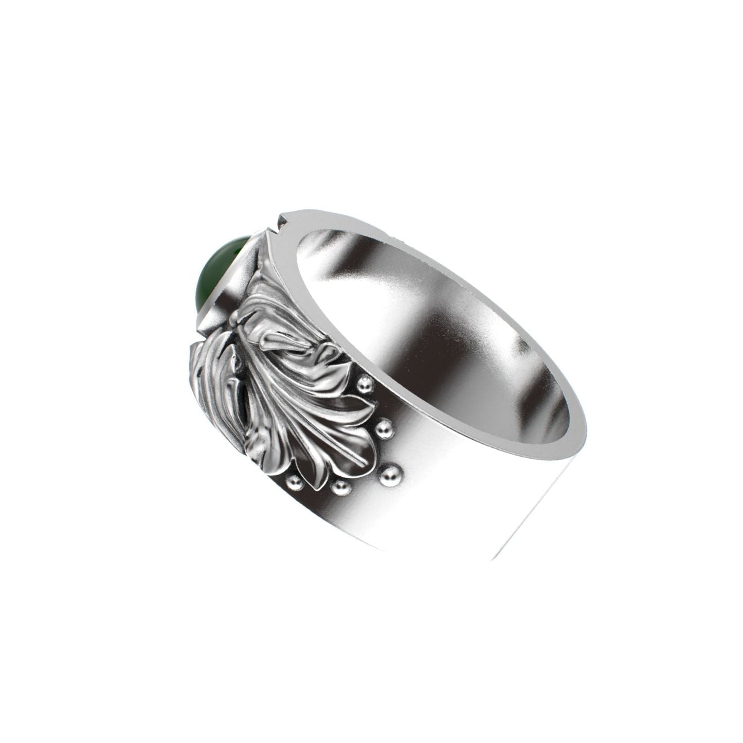 Court Filigree Ring - Jade - 925 Silver - BeckonJewel