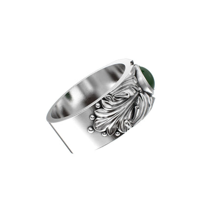 Court Filigree Ring - Jade - 925 Silver - BeckonJewel