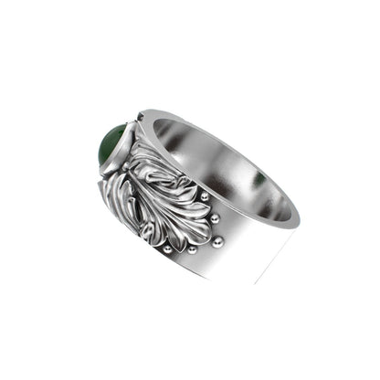 Court Filigree Ring - Jade - 925 Silver - BeckonJewel