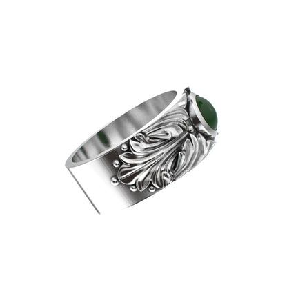 Court Filigree Ring - Jade - 925 Silver - BeckonJewel