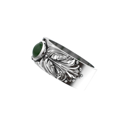 Court Filigree Ring - Jade - 925 Silver - BeckonJewel