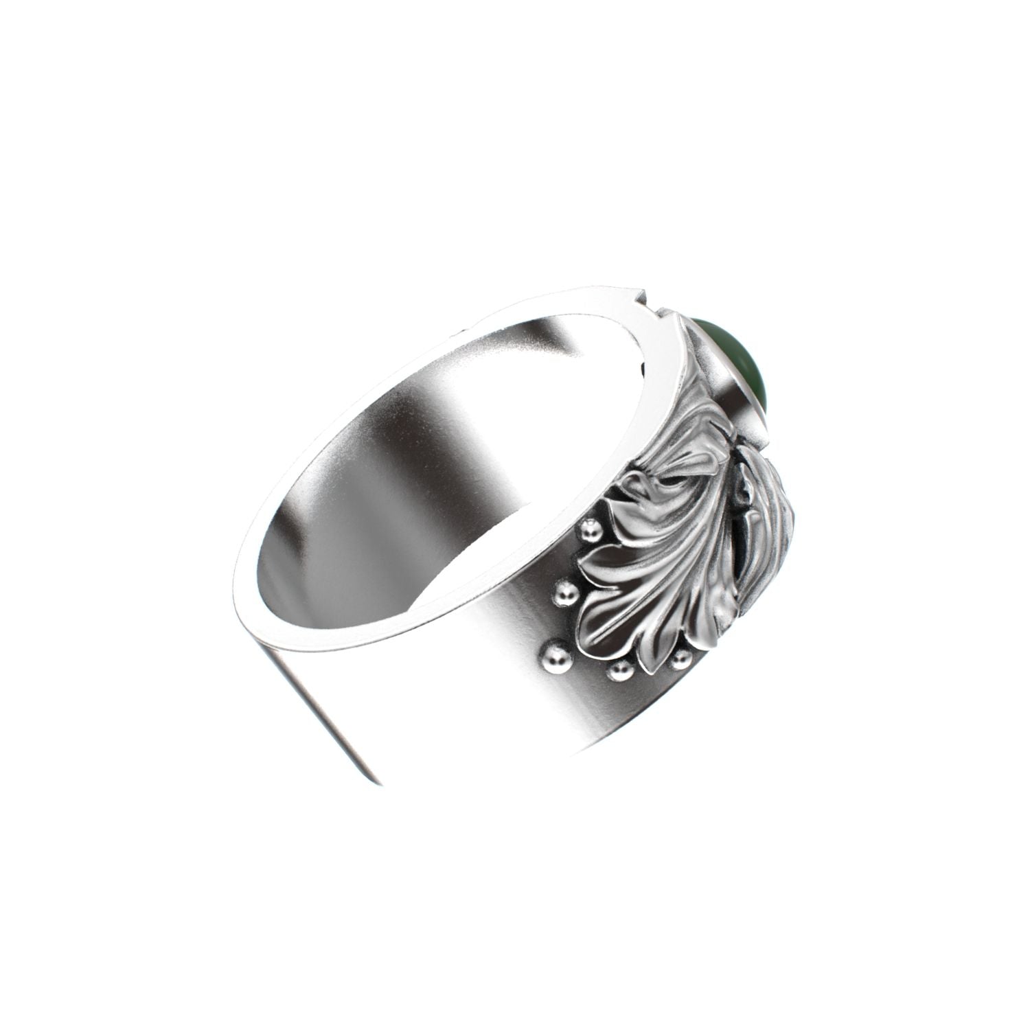 Court Filigree Ring - Jade - 925 Silver - BeckonJewel