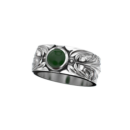 Court Filigree Ring - Jade - 925 Silver - BeckonJewel