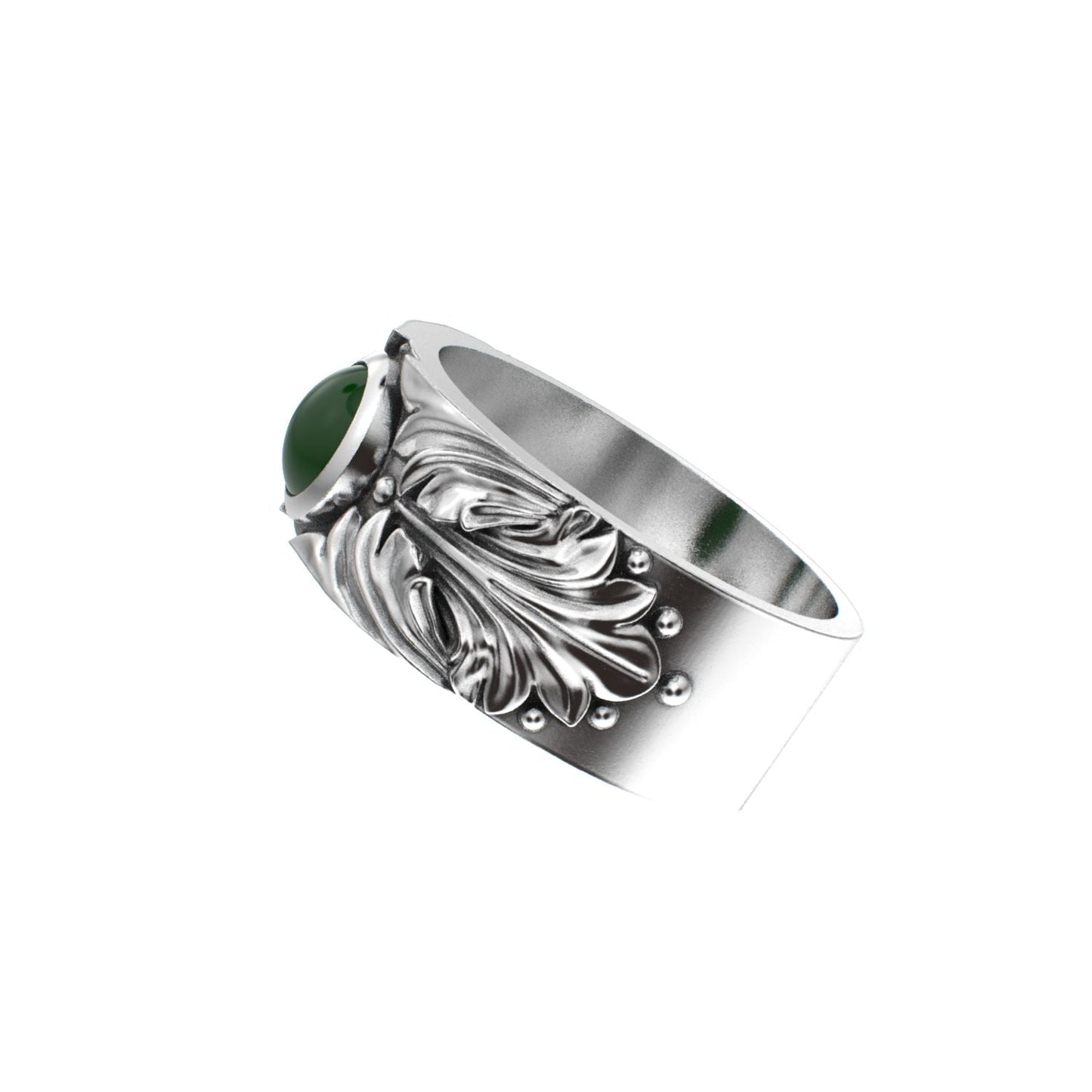 Court Filigree Ring - Jade - 925 Silver - BeckonJewel