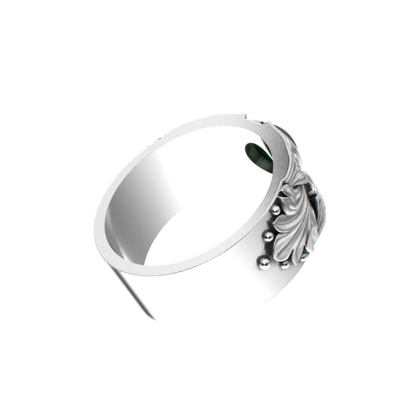 Court Filigree Ring - Jade - 925 Silver - BeckonJewel