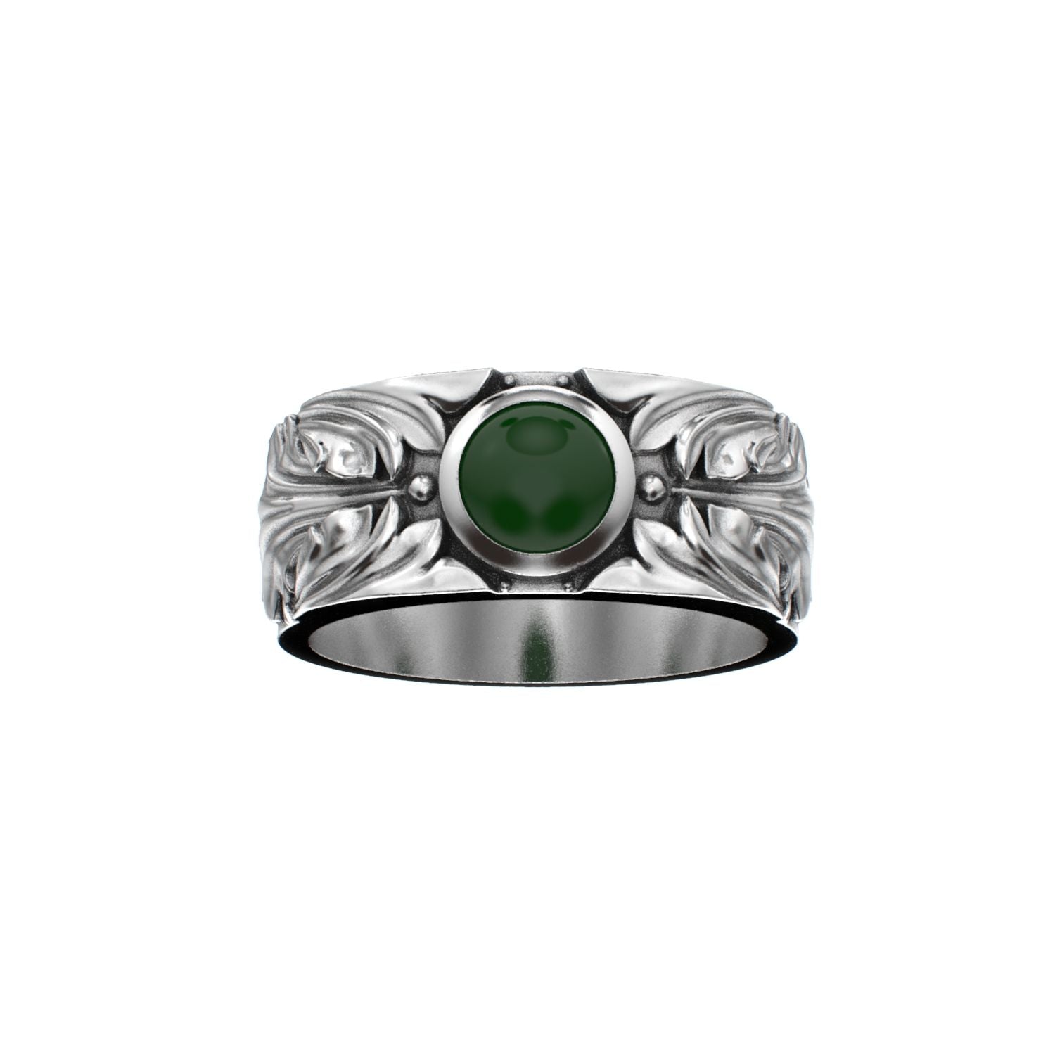 Court Filigree Ring - Jade - 925 Silver - BeckonJewel