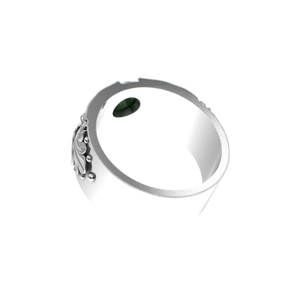 Court Filigree Ring - Jade - 925 Silver - BeckonJewel