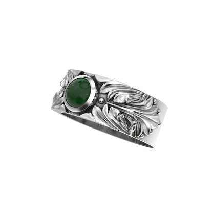 Court Filigree Ring - Jade - 925 Silver - BeckonJewel