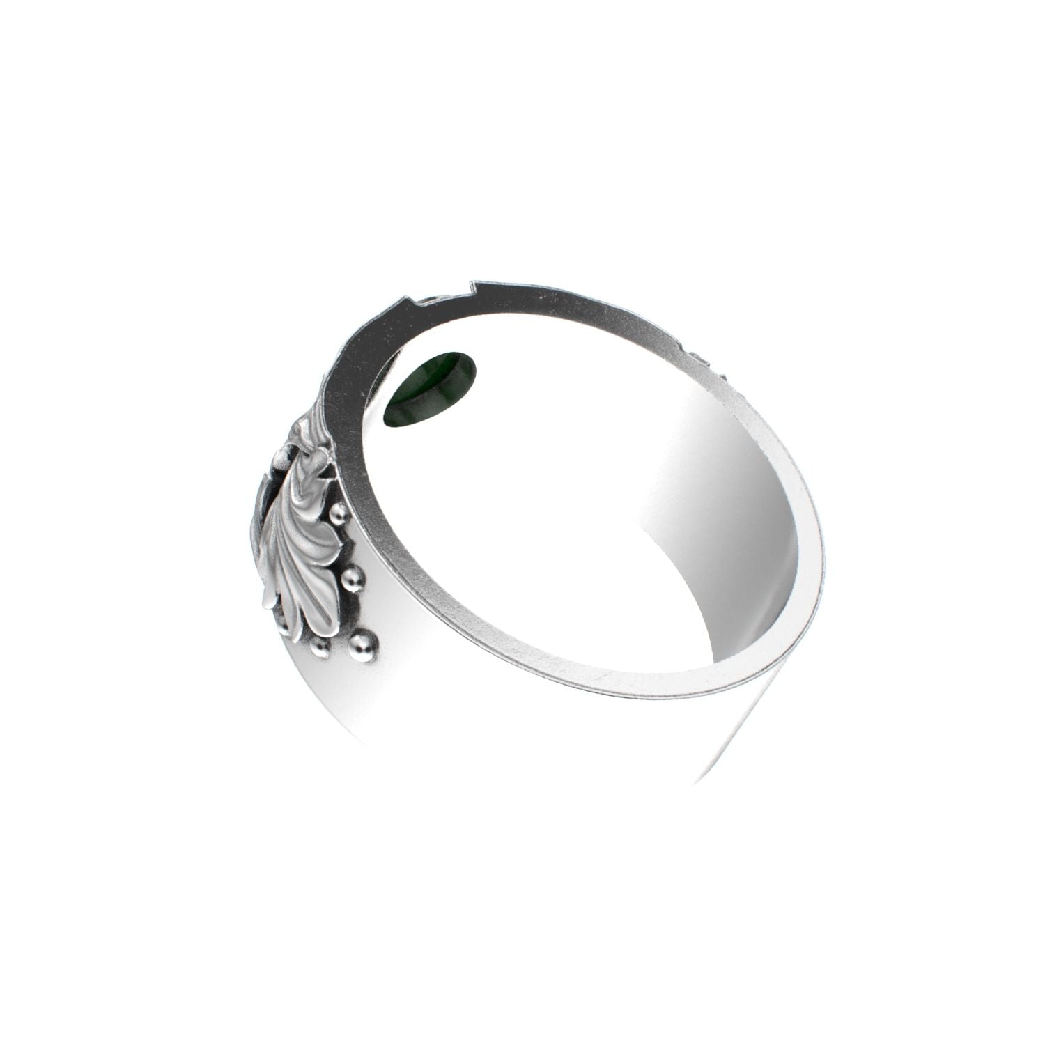 Court Filigree Ring - Jade - 925 Silver - BeckonJewel