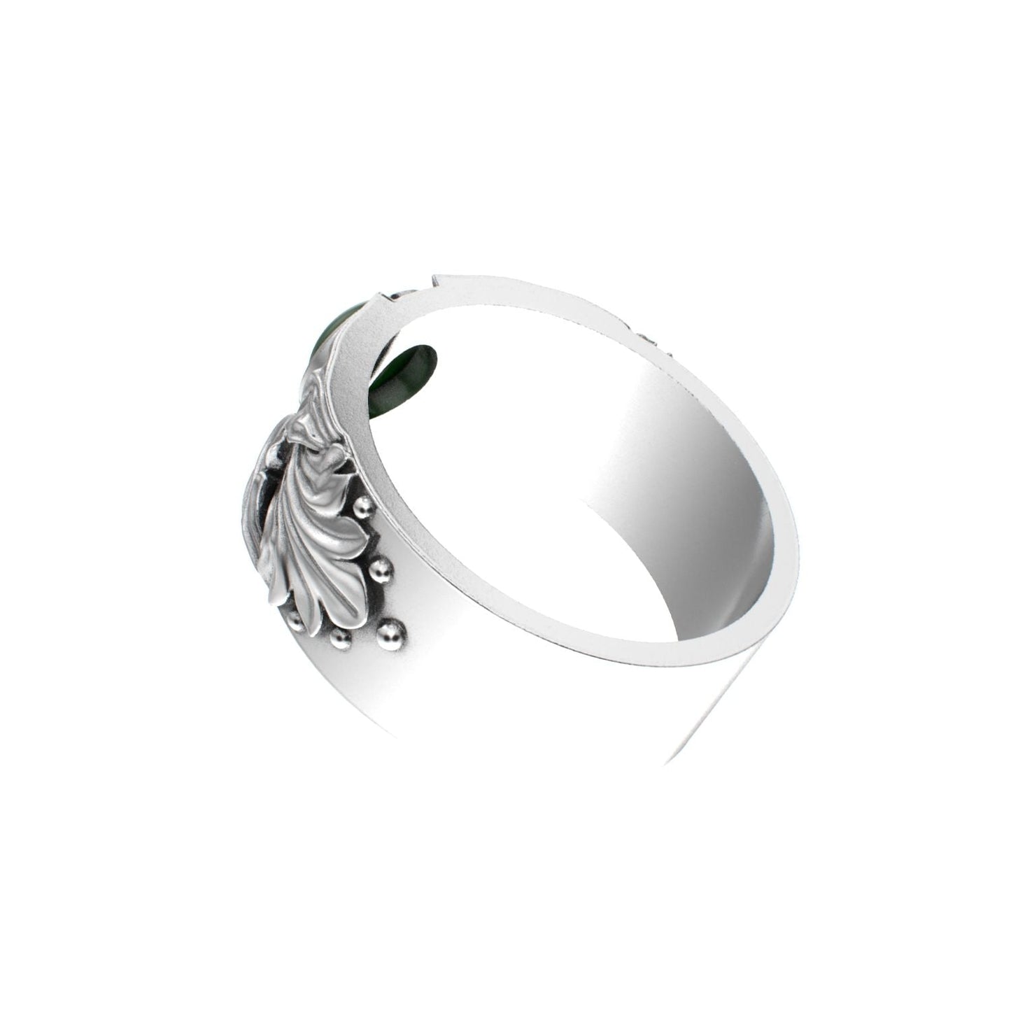 Court Filigree Ring - Jade - 925 Silver - BeckonJewel