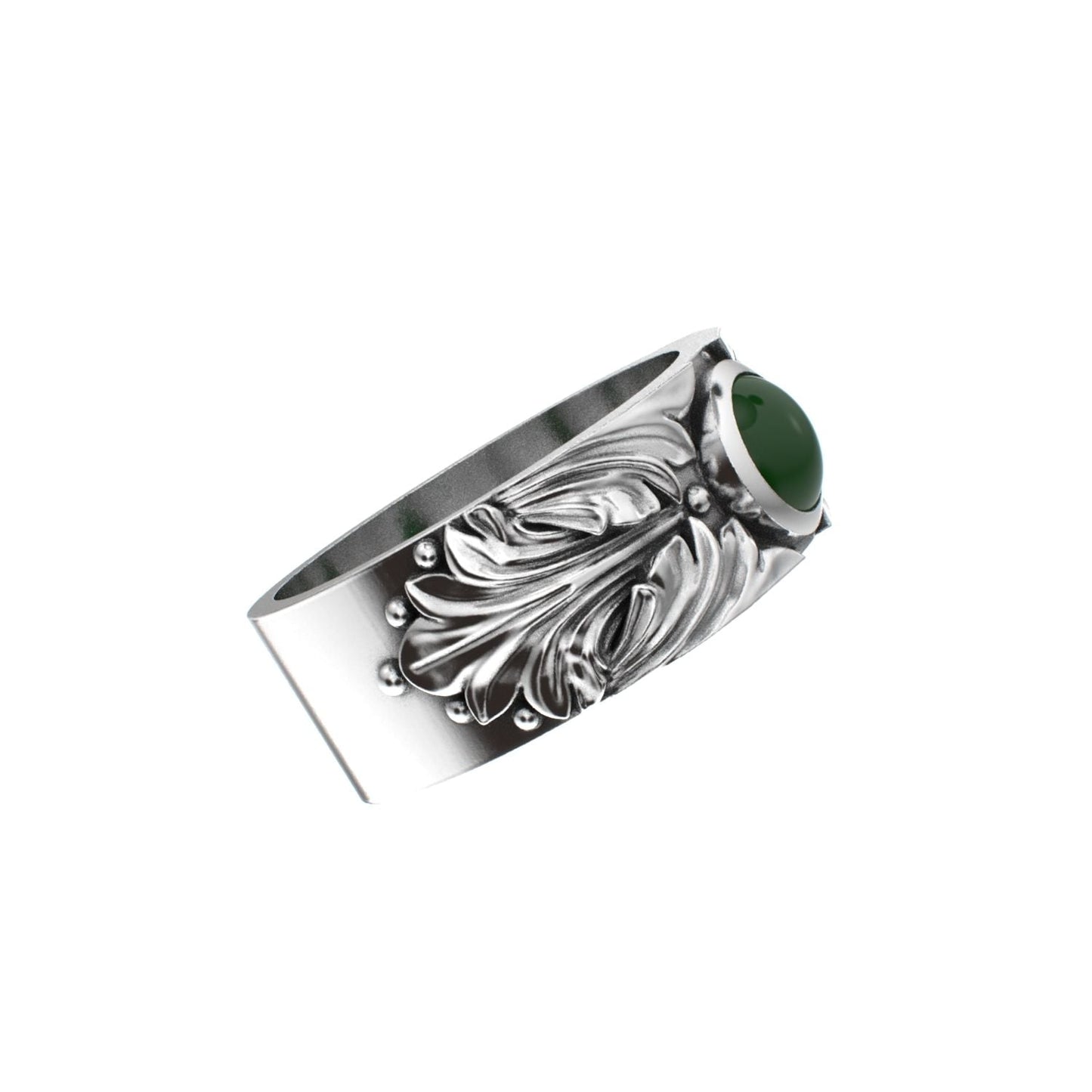 Court Filigree Ring - Jade - 925 Silver - BeckonJewel