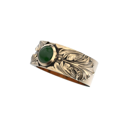 Court Filigree Ring - Jade - 9ct Gold - BeckonJewel