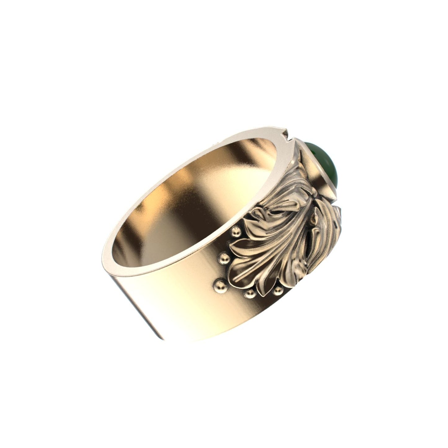 Court Filigree Ring - Jade - 9ct Gold - BeckonJewel