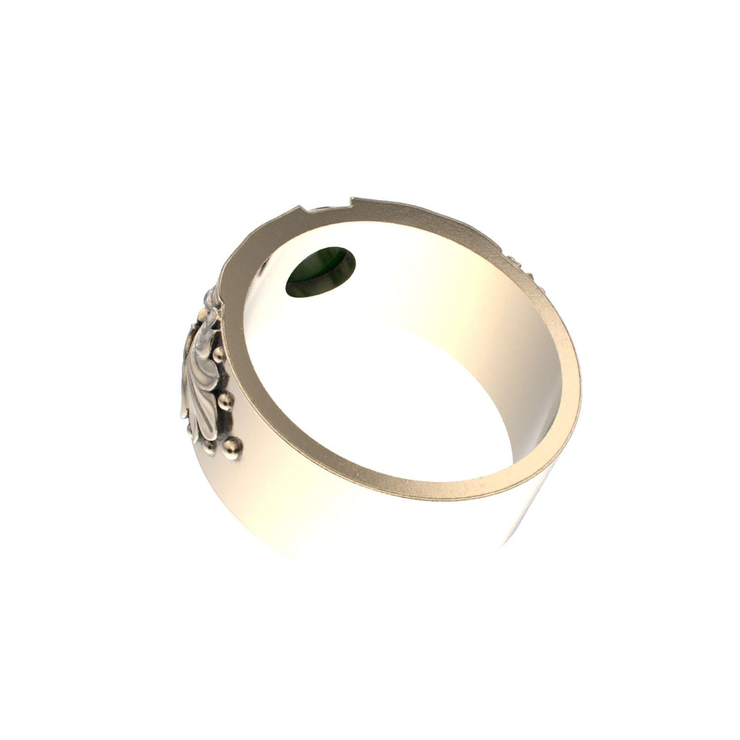 Court Filigree Ring - Jade - 9ct Gold - BeckonJewel